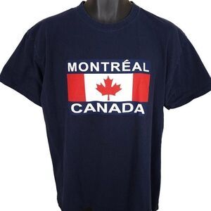 Vintage Montreal Canada T Shirt Mens Size XL Blue Y2K Travel Destination